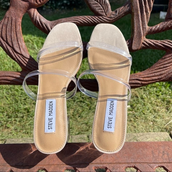 💋NWT Steve madden mott strappy clear block sandals - Picture 15 of 15